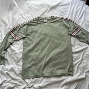 Urban Outfitters Mint Green Long Sleeve T-Shirt with lines down arms